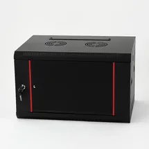 danicom Baseline 6U Wandschrank mit Glastür 600x450x368mm (BxTxH) - Schwarz - Traglast 50 kg - Wandmontage - Serverschrank - Wandgehäuse - Server Rack - Server Enclosure