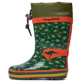 KANGAROOS K-Rain Gummistiefel, Military Green/Dino, 33 EU