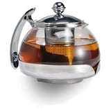 Haushalt International Edelstahl Teekanne Glas Teekocher ca. 1,2L