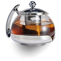 Haushalt International Edelstahl Teekanne Glas Teekocher ca. 1,2L