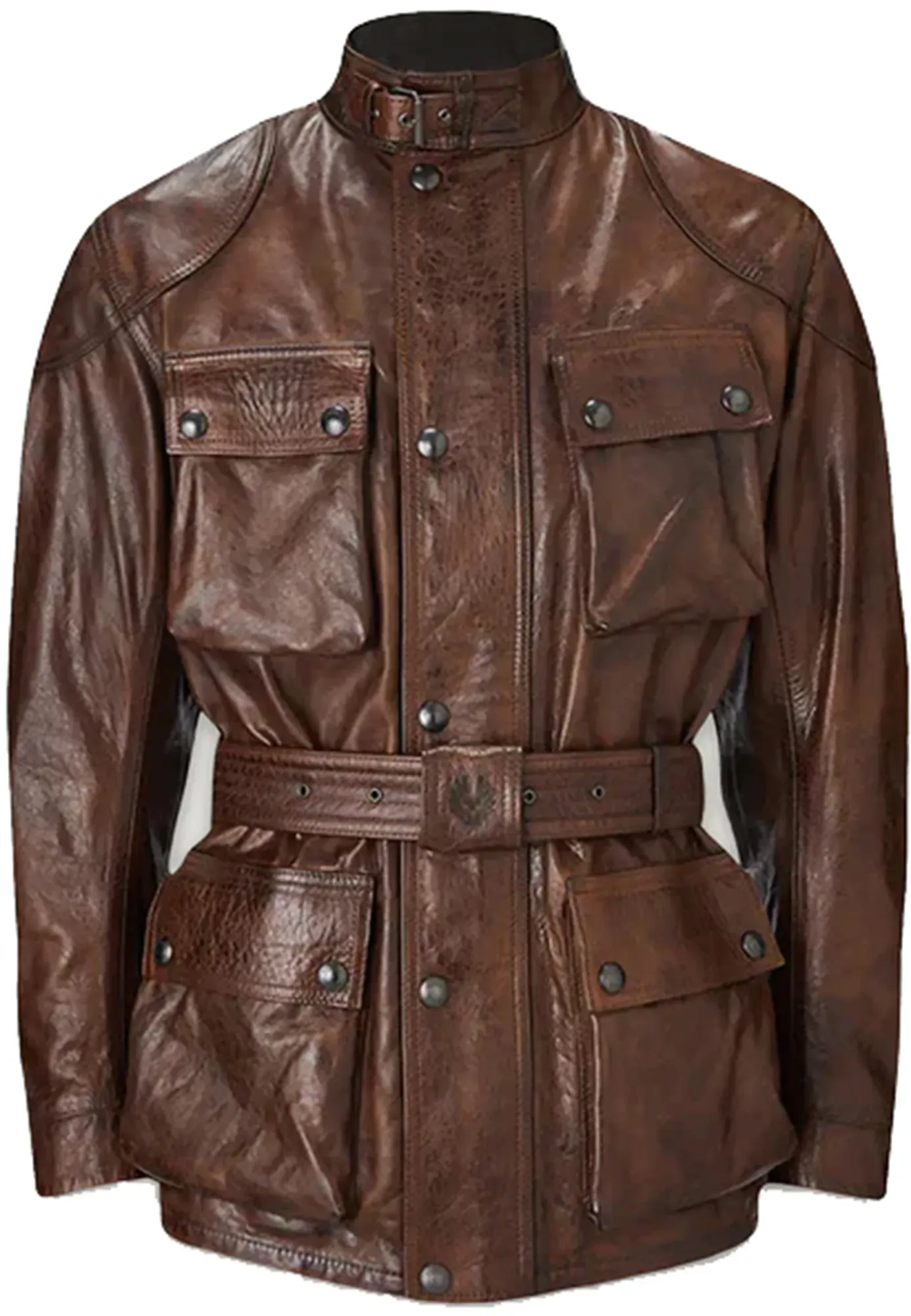Belstaff Trialmaster Motorrad Lederjacke, braun, Größe XL für Männer