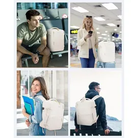 Handgepäck Rucksack Flugzeug Damen Herren 40x30x20 14 Zoll Laptop Grau