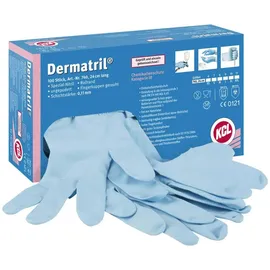KCL Einweghandschuh Dermatril 740 Gr.8 blau Nitril 100