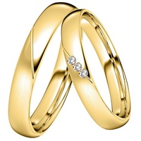 DOOSTI Trauring Schmuck Geschenk Silber 925 Trauring Ehering Partnerring LIEBE, wahlweise mit oder ohne Zirkonia gelb|goldfarben 62