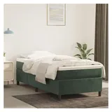 vidaXL Boxspringbett 100 x 200 cm Dunkelgrün
