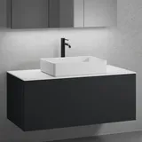 neoro n50 Unterschrank B: 120 cm mit 1 Auszug, Waschtisch B: 58 cm weiß matt, B: 120.5 BN0065WM+BN0434BM+BN0404WH