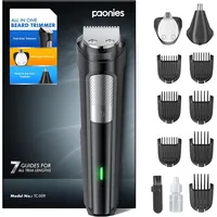 Paonies Barttrimmer Herren Haarschneidemaschine, All-in-1 Bartschneider Nasenhaartrimmer Kabellos, USB