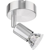 ledscom.de Leselampe Bettleuchte LUNARA, Edelstahl, chrom matt, inkl. LED GU10 Lampe (warmweiß, 2,339W, 227lm, 110°)