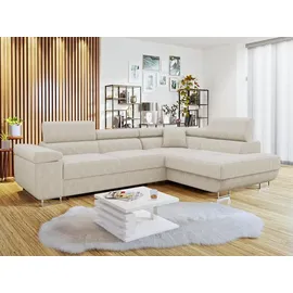 Mirjan24 Ecksofa Torezio Cord, mit Bettkasten und Schlaffunktion, Einstellbare Kopfstützen, 274x203x70-90 cm Wohnzimmer, Sofas & Couches, Wohnlandschaften, Ecksofas