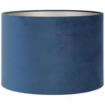 Light & Living Lampenschirm Zylinder Velours Blau Ø 35cm