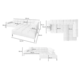 KAWOLA Ecksofa Leder Relaxfunktion