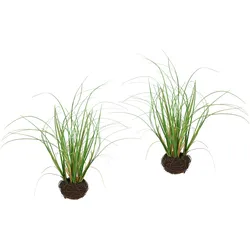 Kunstpflanze I.GE.A. "Gras im Reisig", grün, B:15cm H:25cm L:15cm, Kunststoff, Kunstpflanzen, Künstlicher Grasbusch, 2er Set