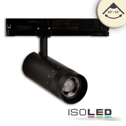 ISOLED LED 3-Phasen Schienen-Strahler fokussierbar, 24W, 20°-55°, 3000K, IP20, dimmbar, schwarz matt ISO-115590