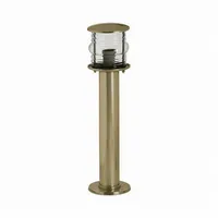 Licht-Erlebnisse Stehlampe außen Echt-Messing Glas E27 IP53 50 cm