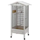 ferplast Vogelvoliere Hemmy, weiß, ca. B84/H165/T65 cm