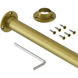 ARTEST Garderobenstange Serie Classic 25x1.5 mm 148 cm- gold mat -Kleiderstange Wandmontage, Einfache Kleiderstange Für Schrank, Ideal Für Ästhetische Kleiderstange Schrank Systeme