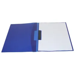 EXXO Klemmmappe Präsentationsmappe A4 transparent blau