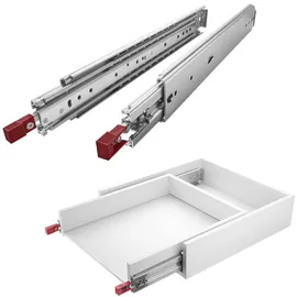 SOTech VarioSlide KV2-200-H76-L1100-EH 1117,6 mm mit Lock-in/out Einrastfunktion rot Schwerlast-Vollauszug belastbar bis 200 kg,
