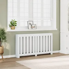 vidaXL Heizkörperverkleidung Modernes Latten-Design Weiß 149x20x82 cm