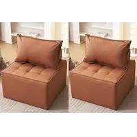Random Modular Sectional Sofa 65*65*81cm Small Sofa Couch Sofa Sleeper Deep Seat Sofa with Adjustable Backrest,Small Couch for Small Spaces,Living Room,Bedroom,Apartment,Brown Office Couch