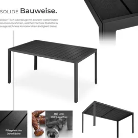 Tectake Gartentisch 150 x 90 x 74,5 cm Schwarz