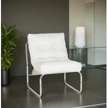 KADIMA DESIGN Retro Loungesessel, Design Style, Modular, Empfang, Chromkufen in Weiß | Gr.: onesize