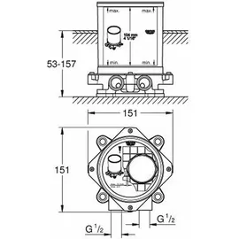 Grohe Rohbauset Grundkörper DN 15 Schwarz/Weiß