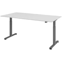 Bümö Schreibtisch grau 200x100 cm, Gestell: Graphit, - Büroschreibtisch