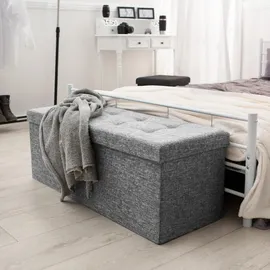 Tectake tectake® Sitzhocker mit Stauraum, faltbar, gepolstert, Polyester