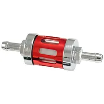 UK-Motors Benzinfilter CNC Aluminium 6 mm Rot/Schwarz