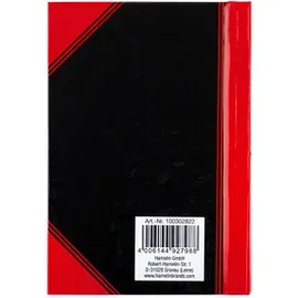 Bantex Notizbuch Chinakladde DIN A7 kariert, schwarz/rot Hardcover 192 Seiten, 1 St.