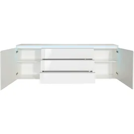 Home Affaire Sideboard 240 x 81 x 40 cm Weiß hochglanz lackiert