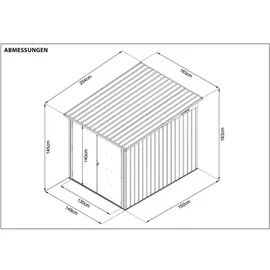 Floraworld Fahrradgarage für 3 Fahrräder anthrazit 164 x 204 x 145/163 cm