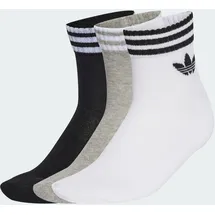adidas 3-Stripes Ankle Socken 3er Pack Grau/Schwarz/Weiß 40-42