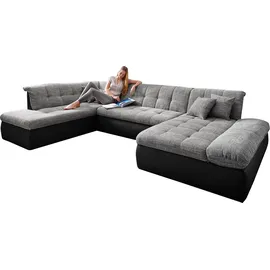 DOMO collection Wohnlandschaft »Moric«, im XXL-Format, wahlweise mit Bettfunktion und Armlehnenverstellung, inklusive loser Zierkissen, frei im Raum stellbar