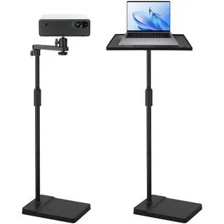 Beamer Ständer Höhenverstellbar (122–154 cm), Beamer Stativ, Projektor Stand, 360° drehbar, stabile Metallbasis, Tragkraft bis 5 kg, multifunktional Ständer Tisch für Projektor/Laptop/Notenständer