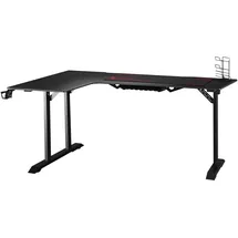 Homcom Gaming Tisch L-Förmig MDF Metall Schwarz Rot 168 x 109 x 78 cm