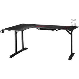 Homcom Gaming Tisch L-Förmig MDF Metall Schwarz Rot 168 x 109 x 78 cm