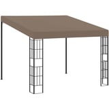 vidaXL Wand Pavillon Anbaupavillon Sonnenschutz Pergola Gartenpavillon Terrassendach Überdachung Gartenzelt Partyzelt 3x3m Taupe Stoff