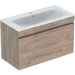 Geberit Renova Plan Möbel-Waschtisch-Set 501917JR1 100x62,2x48cm, Korpus nussbaum beschichtet, Waschtisch weiß