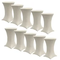 Trutzholm 10er Set Stehtischhusse Stretch 70 cm beige Tischdecke Husse Bistrotisch