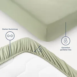 Blumtal Spannbettlaken Mikrofaser 140 x 200 cm Olivgrün