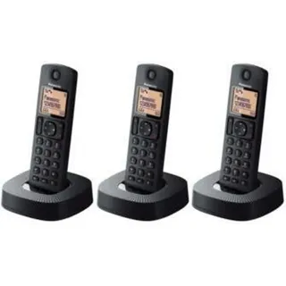 Panasonic KX-TGC313SPB, DECT-Telefon, Kabelloses Mobilteil, Freisprecheinrichtung, 50 Eintragungen, Anrufer-Identifikation, Schwarz - Schwarz