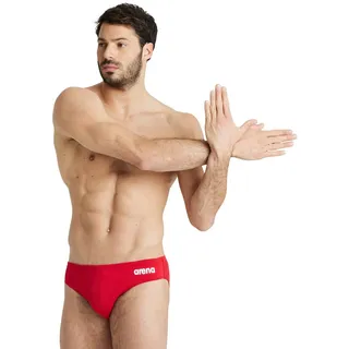 Arena Herren Team-Badehose Solid Schwimm-Slips, Rot-Weiß, 152