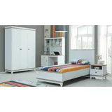 xl moebel gmbh Jugendbett Kindermöbel Kinderbett Komplette Weiß Holz Set 4tlg Modern - Weiß