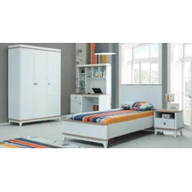 xl moebel gmbh Jugendbett Kindermöbel Kinderbett Komplette Weiß Holz Set 4tlg Modern - Weiß