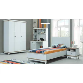 xl moebel gmbh Jugendbett Kindermöbel Kinderbett Komplette Weiß Holz Set 4tlg Modern - Weiß