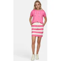 salzhaut Midirock Damen Gestreift Rosa/Weiß M