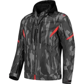 Rusty Stitches Dylan Camo Textiljacke wasserdicht Schwarz/Grau/DarkGrau/Rot
