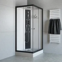 Geo A-FDMES Komplettdusche 90 x 90 cm schwarz